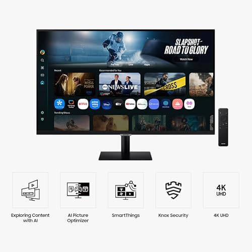 Samsung 43  Smart Monitor M7  M70F  4K UHD Display  Samsung Vision AI  Smart TV Apps  Gaming Hub  USB C  HDMI and USB A  Black  LS43FM702UNXZA  2025