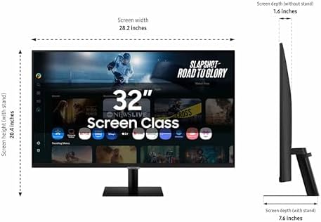 Samsung 43  Smart Monitor M7  M70F  4K UHD Display  Samsung Vision AI  Smart TV Apps  Gaming Hub  USB C  HDMI and USB A  Black  LS43FM702UNXZA  2025