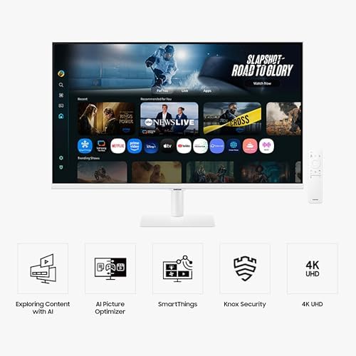 Samsung 43  Smart Monitor M7  M70F  4K UHD Display  Samsung Vision AI  Smart TV Apps  Gaming Hub  USB C  HDMI and USB A  Black  LS43FM702UNXZA  2025