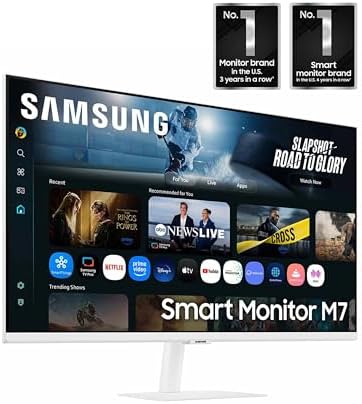 Samsung 43  Smart Monitor M7  M70F  4K UHD Display  Samsung Vision AI  Smart TV Apps  Gaming Hub  USB C  HDMI and USB A  Black  LS43FM702UNXZA  2025