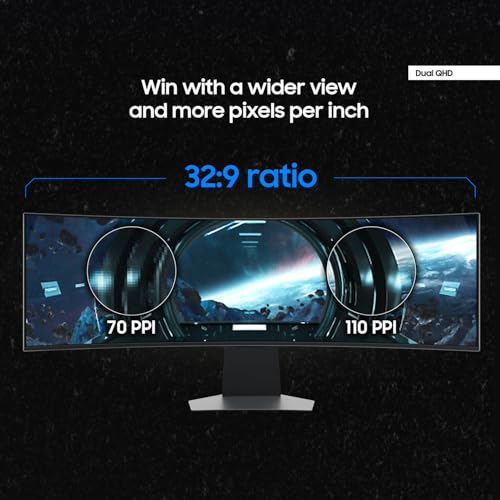 Samsung 49 Inch Odyssey G9  G95SD  Series QD OLED G Sync Compatible Curved Gaming Monitor  240Hz  0 03ms  Dual QHD  Glare Free  FreeSync Premium Pro  Ergonomic Stand LS49DG956SNXGO 2024  3 Yr Warranty