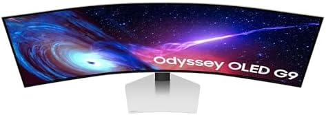 Samsung 49 Odyssey G93SC Series Curved Gaming Monitor  QD OLED  240Hz  0 03ms  DQHD  G Sync Compatible  FreeSync Premium Pro  Adjustable Stand