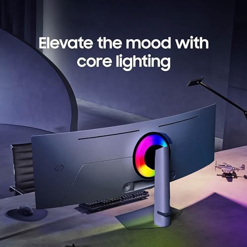 Samsung 49 Odyssey G93SC Series Curved Gaming Monitor  QD OLED  240Hz  0 03ms  DQHD  G Sync Compatible  FreeSync Premium Pro  Adjustable Stand