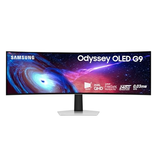 Samsung 49 Odyssey OLED  G93SC  Series Curved Gaming Monitor w QD OLED  240Hz  0 03ms  DQHD  G Sync Compatible  AMD FreeSync Premium Pro Height Adjustable Stand 3 Yr Warranty LS49CG932SNXZA