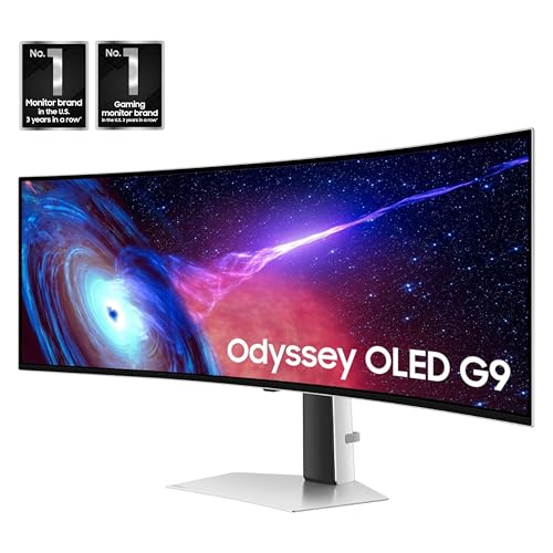 Samsung 49 Odyssey OLED  G93SC  Series Curved Gaming Monitor w QD OLED  240Hz  0 03ms  DQHD  G Sync Compatible  AMD FreeSync Premium Pro Height Adjustable Stand 3 Yr Warranty LS49CG932SNXZA