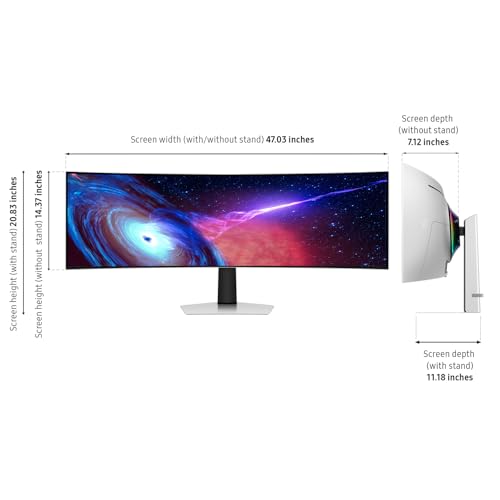 Samsung 49 Odyssey OLED  G93SC  Series Curved Gaming Monitor w QD OLED  240Hz  0 03ms  DQHD  G Sync Compatible  AMD FreeSync Premium Pro Height Adjustable Stand 3 Yr Warranty LS49CG932SNXZA