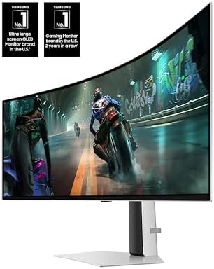 Samsung 49 Odyssey OLED G9  G91SD  Dual QHD QD OLED G Sync Compatible Curved Gaming Monitor  144Hz  0 03ms  AMD FreeSync Premium Pro  Ergonomic Stand  3 Year Warranty  LS49DG910SNXZA  2024