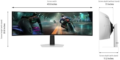 Samsung 49 Odyssey OLED G9  G91SD  Dual QHD QD OLED G Sync Compatible Curved Gaming Monitor  144Hz  0 03ms  AMD FreeSync Premium Pro  Ergonomic Stand  3 Year Warranty  LS49DG910SNXZA