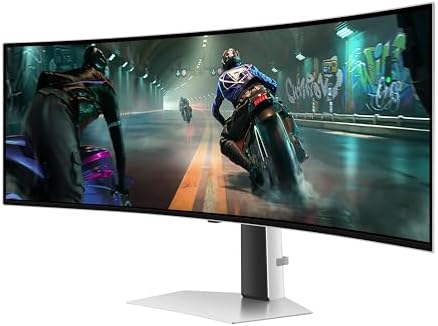 Samsung 49 Odyssey OLED G9  G91SD  Dual QHD QD OLED G Sync Compatible Curved Gaming Monitor  144Hz  0 03ms  AMD FreeSync Premium Pro  Ergonomic Stand  3 Year Warranty  LS49DG910SNXZA