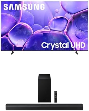 Samsung 55 Inch Class Crystal UHD U8000F 4K Smart TV  2025 Model  Endless Free Content  Crystal Processor 4K  MetalStream Design  Knox Security  Compatible with Alexa