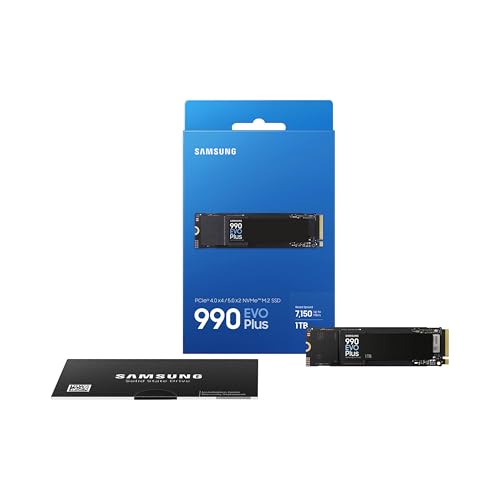 Samsung 990 EVO Plus SSD 1TB  PCIe Gen 4x4  Gen 5x2 M 2 2280  Speeds Up to 7 250 MB/s  Upgrade Storage for PC/Laptops  HMB Technology and Intelligent Turbowrite 2 0   MZ V9S1T0B/AM