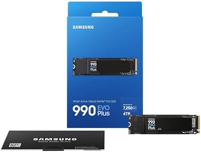 Samsung 990 EVO Plus SSD 1TB  PCIe Gen 4x4  Gen 5x2 M 2 2280  Speeds Up to 7 150 MB/s  Upgrade Storage for PC/Laptops  HMB Technology and Intelligent Turbowrite 2 0   MZ V9S1T0B/AM 