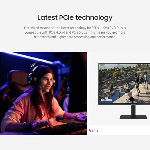 Samsung 990 EVO Plus SSD 1TB  PCIe Gen 4x4  Gen 5x2 M 2 2280  Speeds Up to 7 150 MB/s  Upgrade Storage for PC/Laptops  HMB Technology and Intelligent Turbowrite 2 0   MZ V9S1T0B/AM 