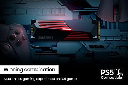 Samsung 990 PRO Heatsink SSD 1TB  NVMe M 2  Speeds Up to 7 450MB/s  Best for PlayStation 5  PS5 SSD  Console Expansion MZ V9P1T0CW