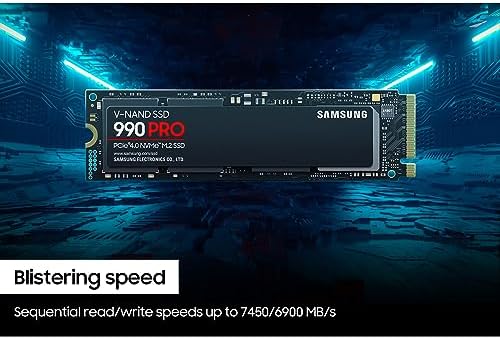Samsung 990 PRO Heatsink SSD 1TB  NVMe M 2  Speeds Up to 7 450MB/s  Best for PlayStation 5  PS5 SSD  Console Expansion MZ V9P1T0CW