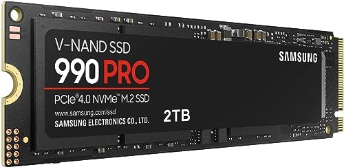 Samsung 990 PRO SSD 2TB NVMe M 2 PCIe Gen4  M 2 2280 Internal Solid State Hard Drive  Seq  Read Speeds Up to 7 450 MB/s for High End Computing  Gaming  and Heavy Duty Workstations  MZ V9P2T0B/AM