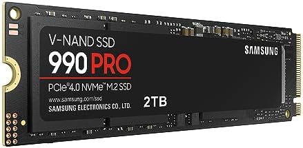 Samsung 990 PRO SSD 2TB NVMe M 2 PCIe Gen4  M 2 2280 Internal Solid State Hard Drive  Seq  Read Speeds Up to 7 450 MB/s for High End Computing  Gaming  and Heavy Duty Workstations  MZ V9P2T0B/AM