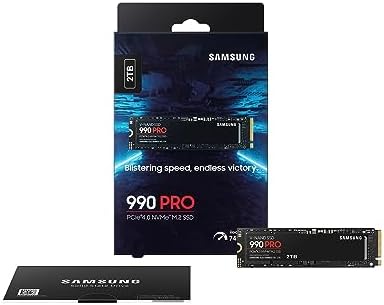 Samsung 990 PRO SSD 2TB NVMe M 2 PCIe Gen4  M 2 2280 Internal Solid State Hard Drive  Seq  Read Speeds Up to 7 450 MB/s for High End Computing  Gaming  and Heavy Duty Workstations  MZ V9P2T0B/AM