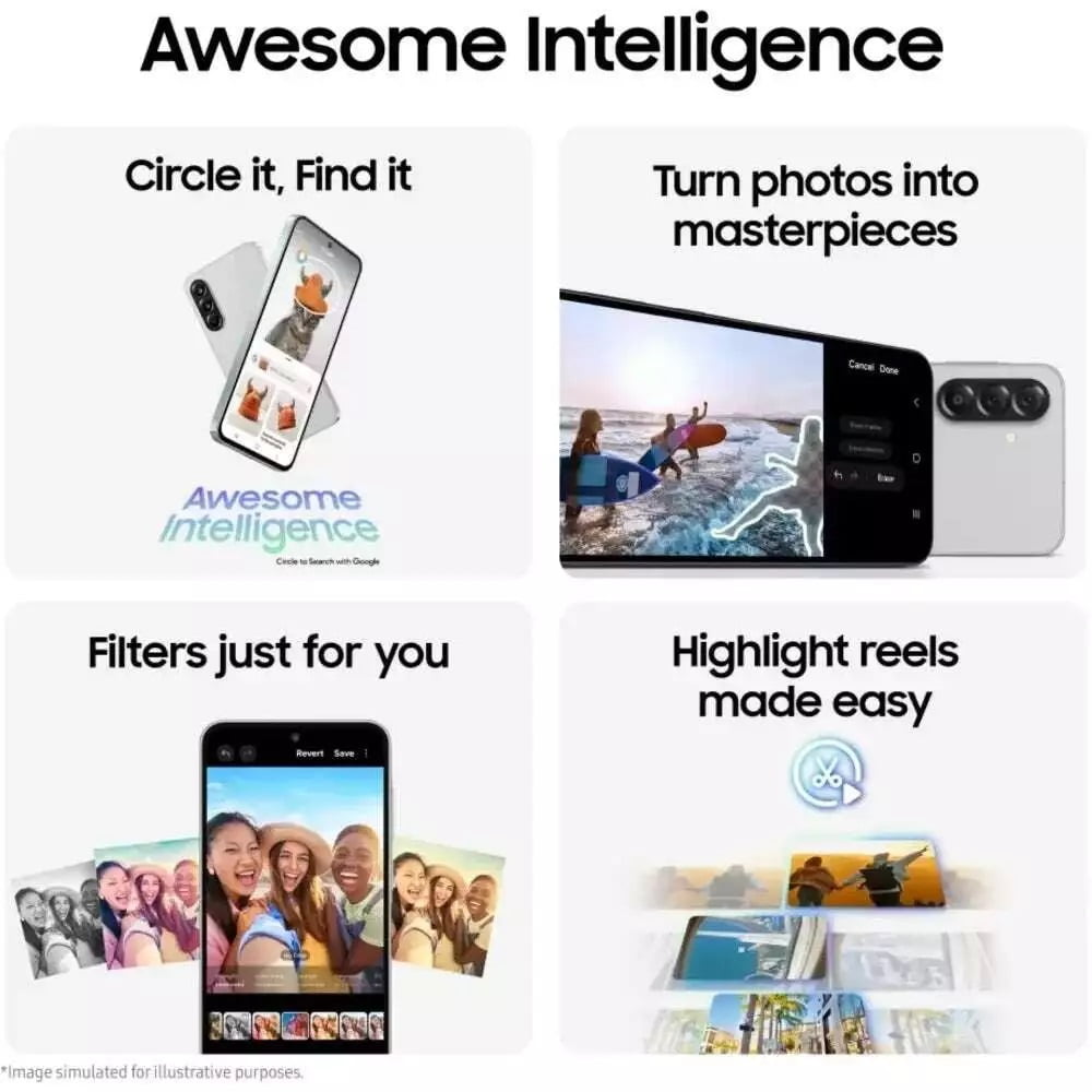 Samsung Galaxy A56 5G AI  256GB 12GB RAM  Android Smartphone  Global Version  Unlocked   Awesome Lightgray