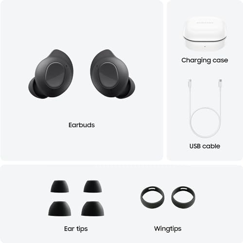 Samsung Galaxy Buds FE True Wireless Bluetooth Earbuds  Comfort and Secure in Ear Fit  Auto Switch Audio  Touch Control  Built in Voice Assistant  Graphite  US Version  1Yr Manufacturer Warranty 