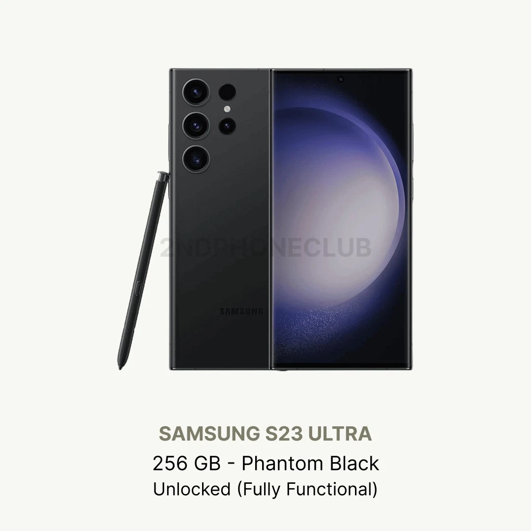 Samsung Galaxy S23 Ultra   256 GB Unlocked Good Condition   Aftermarket Display