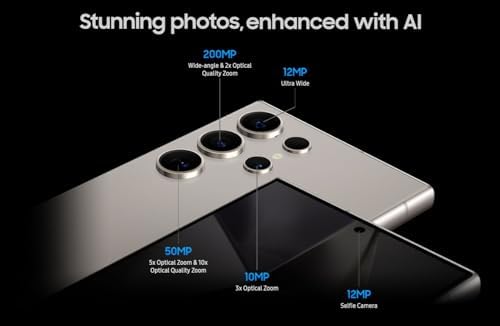 Samsung Galaxy S24 Ultra Cell Phone  256GB AI Smartphone  Unlocked Android  200MP  100x Zoom Cameras  Long Battery Life  S Pen  Global Version  2024   Titanium Black  Renewed 