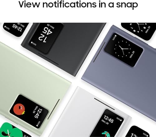 Samsung Galaxy S24 Ultra S View Wallet Phone Case  Protective Cover with Smart Small Screen View  Finger Tap Control  Slim Design  Card Holder Pocket  US Version  EF ZS928CBEGUS  Black