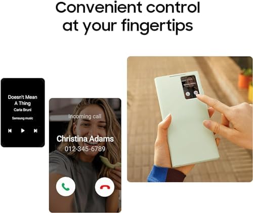 Samsung Galaxy S24 Ultra S View Wallet Phone Case  Protective Cover with Smart Small Screen View  Finger Tap Control  Slim Design  Card Holder Pocket  US Version  EF ZS928CBEGUS  Black