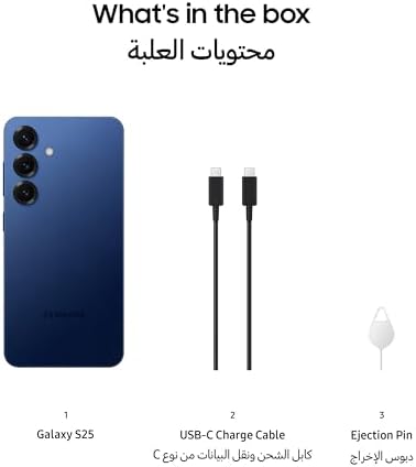 Samsung Galaxy S25 5G SM S931B/DS 256GB 12GB Dual SIM Factory Unlocked GSM Smartphone  6 2 120Hz AMOLED Display  50MP Cameras   International Version  Navy 