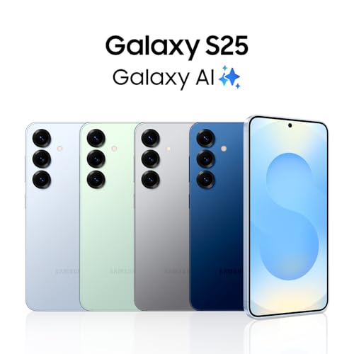 Samsung Galaxy S25 Cell Phone  128GB Smartphone  Unlocked Android  AI Night Mode Camera  Snapdragon 8 Elite Fast Processor  ProScaler Display  4000mAh Battery  2025  US 1 Yr Warranty  Navy