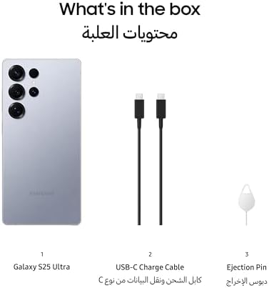 Samsung Galaxy S25 Ultra 5G SM S938B/DS 256GB 12GB Dual SIM Factory Unlocked GSM Smartphone  6 9 120Hz AMOLED Display  200MP Camera   International Version  Titanium Silver Blue 