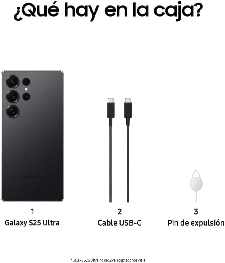 Samsung Galaxy S25 Ultra 5G   256GB  Dual SIM   6 9 AMOLED 2X  200MP Camera   International Model Factory Unlocked for T Mobile  Verizon & Global S938B/DS   25W Charger Bundle  Titanium Black