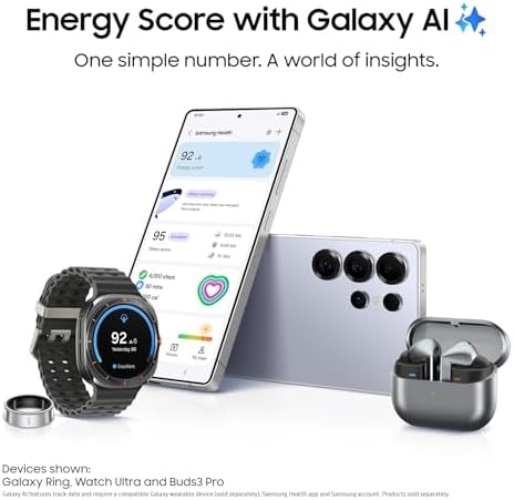 Samsung Galaxy S25 Ultra  256GB Smartphone  Unlocked Android  AI Night Mode Camera  Snapdragon 8 Elite Fast Processor  5000mAh Battery  Built in S Pen  2025  US 1 Yr Warranty  Titanium Whitesilver