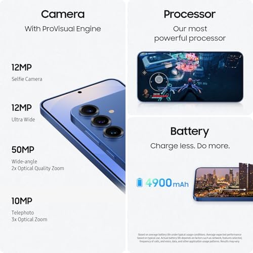 Samsung Galaxy S25  Cell Phone  256GB Smartphone  Unlocked Android  AI Night Mode Camera  Snapdragon 8 Elite Fast Processor  ProScaler Display  4900mAh Battery  2025  US 1 Yr Warranty  Silver Shadow