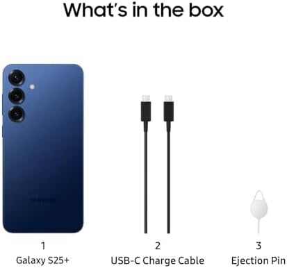 Samsung Galaxy S25  Cell Phone  256GB Smartphone  Unlocked Android  AI Night Mode Camera  Snapdragon 8 Elite Fast Processor  ProScaler Display  4900mAh Battery  2025  US 1 Yr Warranty  Navy