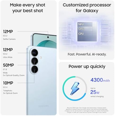 Samsung Galaxy S26  Unlocked Android Smartphone    100 Gift Card   Buds4 Pro  256GB  Powerful Processor  Galaxy AI  Immersive Viewing  Durable Battery  2026  Black