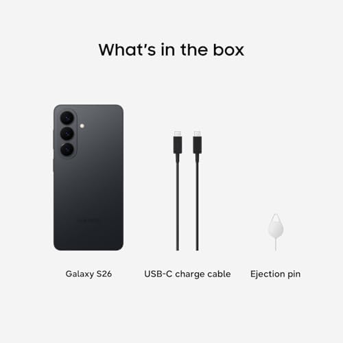 Samsung Galaxy S26  Unlocked Android Smartphone    100 Gift Card  256GB  Powerful Processor  Galaxy AI  Immersive Viewing  Durable Battery  2026  US 1 Year Warranty  Black