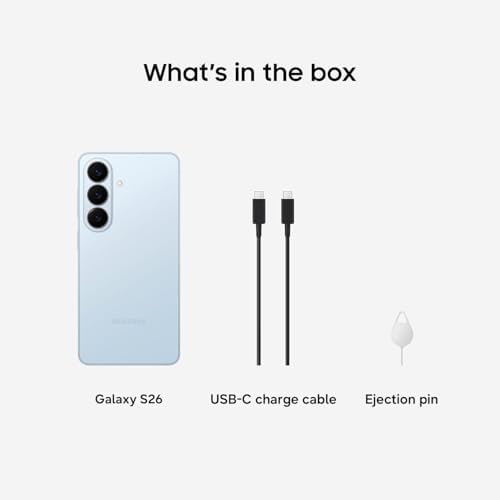 Samsung Galaxy S26  Unlocked Android Smartphone  256GB  Powerful Processor  Galaxy AI  Immersive Viewing  Durable Battery  2026  US 1 Year Warranty  Sky Blue