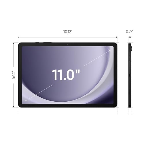 Samsung Galaxy Tab A9+ Tablet Android de 11 pulgadas y 64 GB, pantalla grande, altavoces cuádruples, chipset mejorado, pantalla de múltiples ventanas, diseño delgado, ligero, duradero, versión