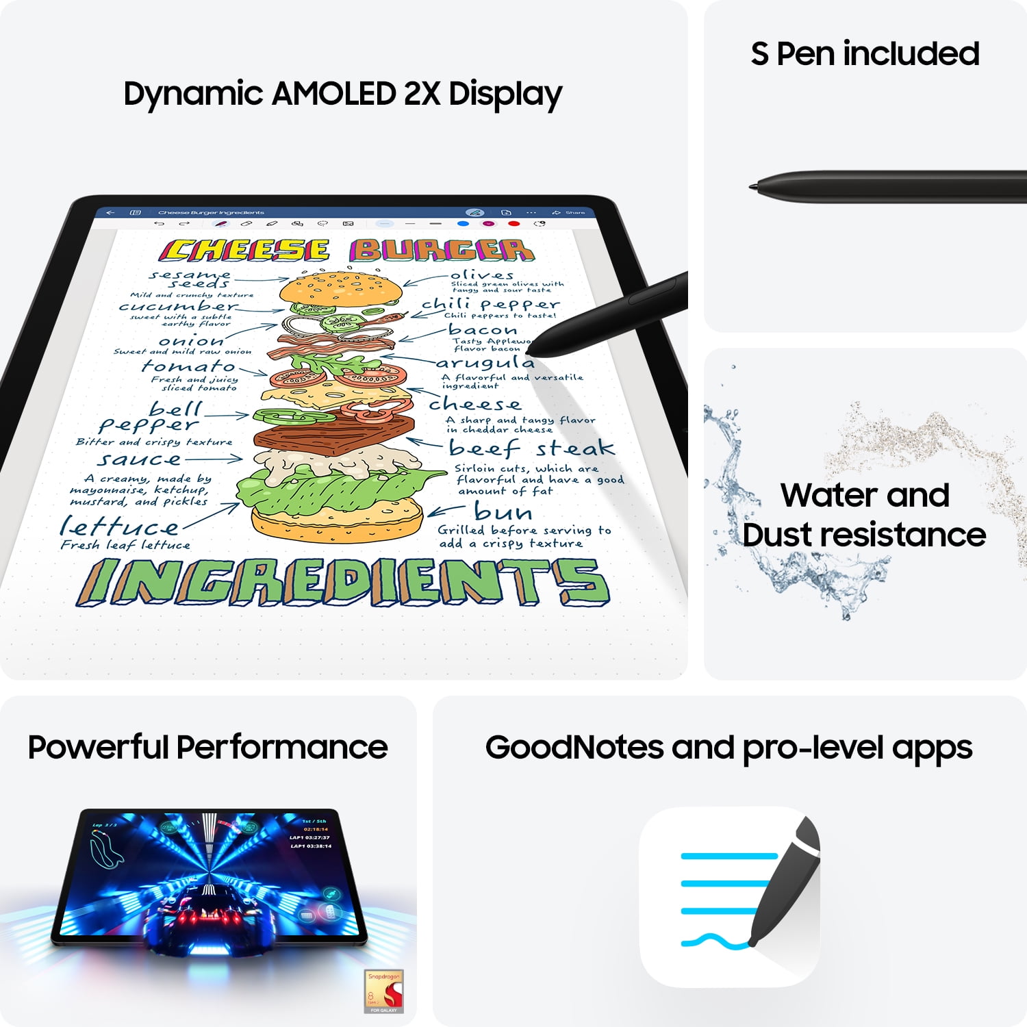 Samsung Galaxy Tab S9 11" Widescreen Tablet with S Pen 128GB  Android 13  Graphite