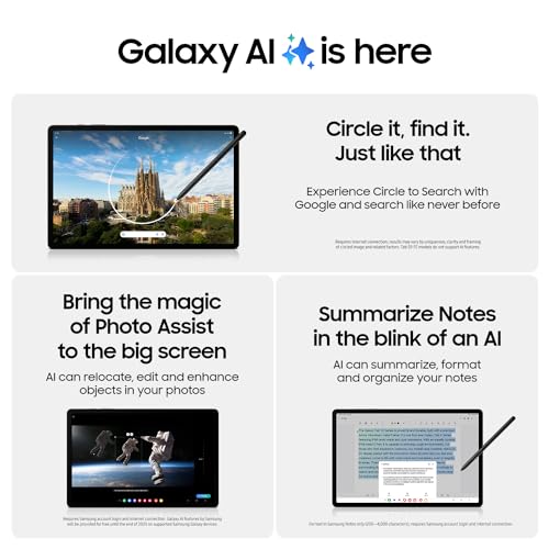 Samsung Galaxy Tab S9 Plus 12 4 256GB WiFi 7 Android AI Tablet Snapdragon 8 Gen 2 Processor AMOLED Screen S Pen Included Long Battery Life Auto Focus Camera Durable US Version 2023 Beige