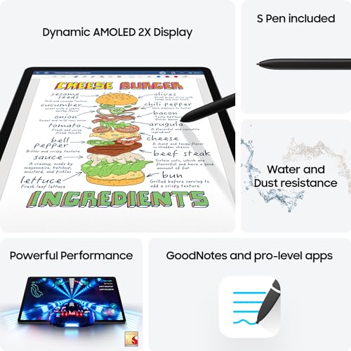 Samsung Galaxy Tab S9 Plus 12 4 256GB WiFi 7 Android AI Tablet Snapdragon 8 Gen 2 Processor AMOLED Screen S Pen Included Long Battery Life Auto Focus Camera Durable US Version 2023 Beige