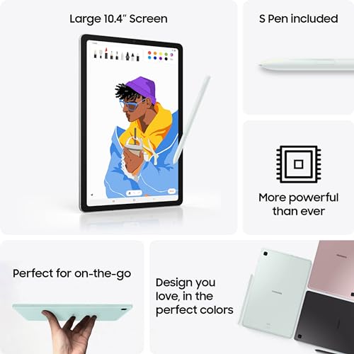 Samsung Galaxy Tab S6 Lite (2024) 10.4 pulgadas 64GB WiFi Android Student Tablet, S Pen para tomar notas, listo para juegos, batería de larga duración, almacenamiento ampliable, versión estadounidense