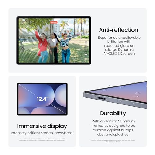 Samsung Galaxy Tab S10  Plus 12 4  256GB Android Tablet  Galaxy AI Tools  Circle to Search  AMOLED 2X Display  Long Battery Life  Durable Design  S Pen for Note Taking  US Version  Moonstone Gray