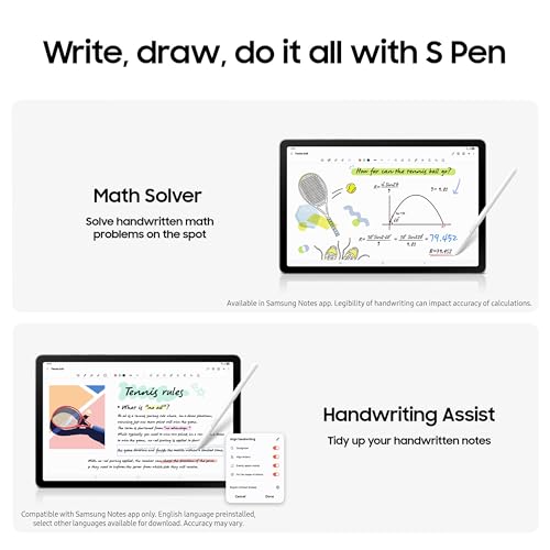 Samsung Galaxy Tab S10 Lite  8GB RAM  256GB  2TB Expand  Long Battery Life  10 9  LCD  S Pen for Note Taking  Exynos 1380  Circle to Search  AI Tools  Silver