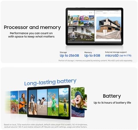 Samsung Galaxy Tab S10 Lite  6GB RAM  128GB  2TB Expand  Long Battery Life  10 9  LCD  S Pen for Note Taking  Exynos 1380  Circle to Search  AI Tools  Gray