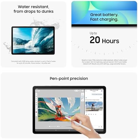 Samsung Galaxy Tab S10 FE 256GB WiFi Android Tablet   Book Cover Keyboard Slim  Large Display  Long Battery Life  Powerful Processor  S Pen  US Version  2025  2 Yr Manufacturer Warranty  Gray