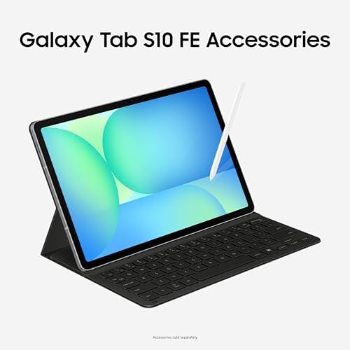 Samsung Galaxy Tab S10 FE 256GB WiFi Android Tablet   Book Cover Keyboard Slim  Large Display  Long Battery Life  Powerful Processor  S Pen  US Version  2025  2 Yr Manufacturer Warranty  Gray