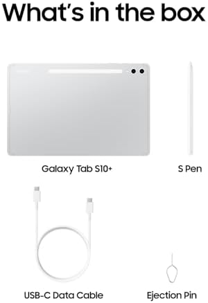 Samsung Galaxy Tab S10  Plus 12 4  256GB Android Tablet  Galaxy AI Tools  Circle to Search  AMOLED 2X Display  Long Battery Life  Durable Design  S Pen for Note Taking  US Version  Platinum Silver