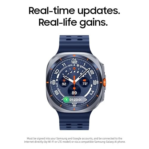 Samsung Galaxy Watch Ultra  2025  47mm LTE Smartwatch  Titanium Casing  Advanced Sleep Coaching  Running Coach  Energy Score  Heart Rate Tracking  GPS  Titanium Gray  US Version  2 Yr Warranty